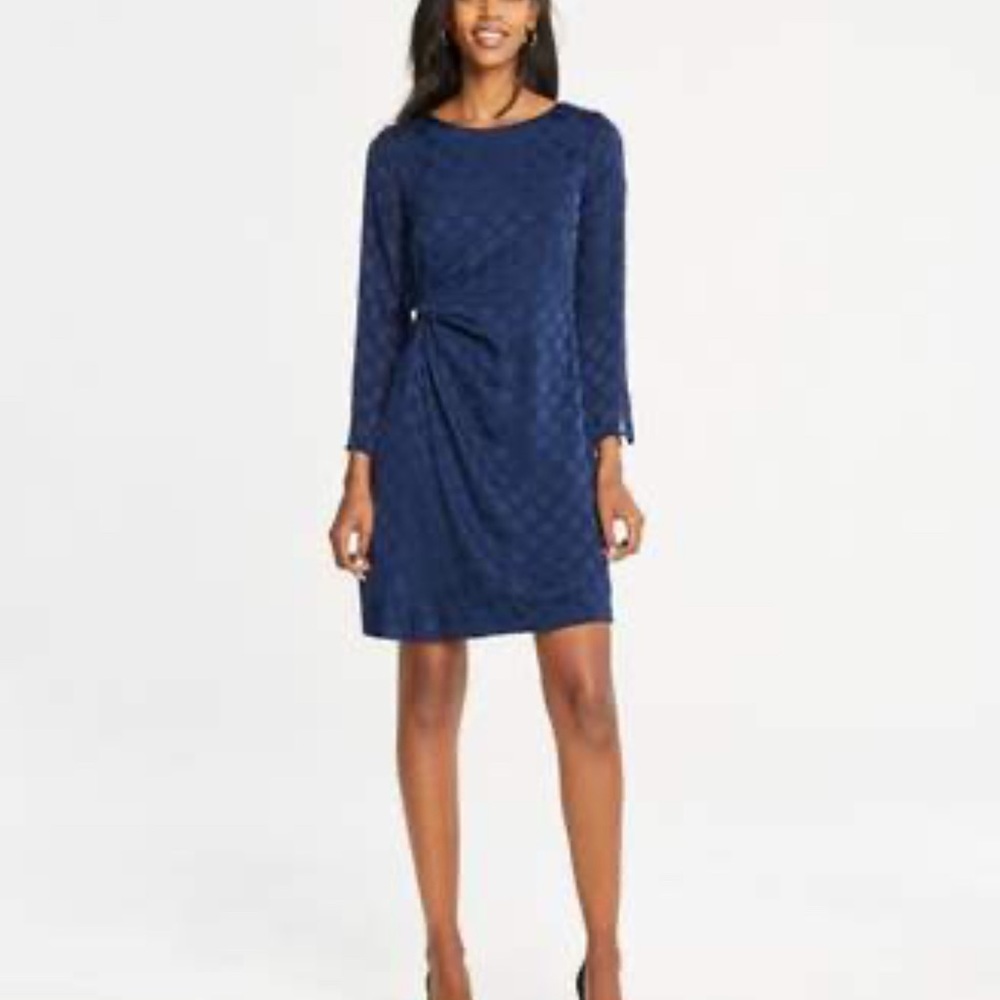 Ann Taylor Midnight Blue Long Sleeve Dress